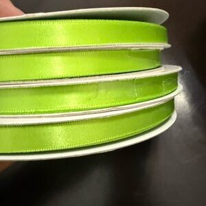 Vibrant Green Satin Ribbon Set